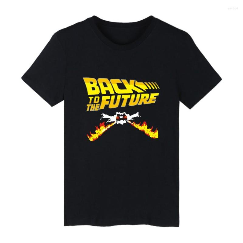 

Men's T Shirts Kpop Back To The Future T-shirt Menwomen Classic Movie Series Cotton Mens Streetwear Short Sleeve Top, Black