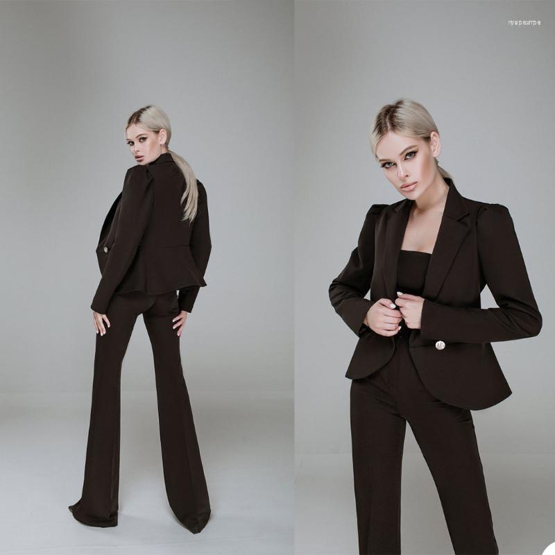 

Women's Two Piece Pants Women's Chic Blazer Suits Women Flare Pocket Black Jacket Elegant Fashion Latest Casual Daily Coat 2 Pieces, Green