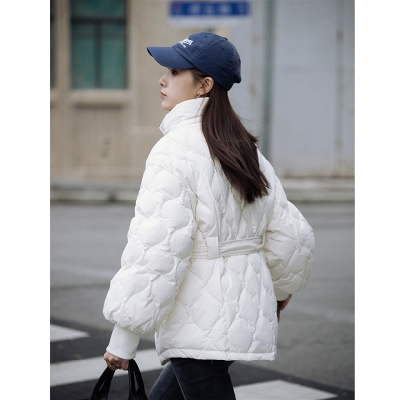 

Womens Down Parkas Fall Winter Womens Down Parka Loose Fashion Lantern Sleeve Women Cotton Padded Clothes Casual Rhombus Coat Jacket 221010, White parka