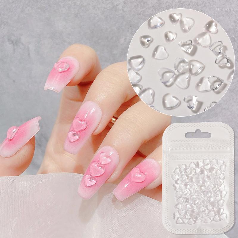 

Nail Art Decorations 100pcs/Bag Rhinestones Charms Clear Flat Bottom Love Designs Ornament Jelly Resin Diamond Crystal Accessories