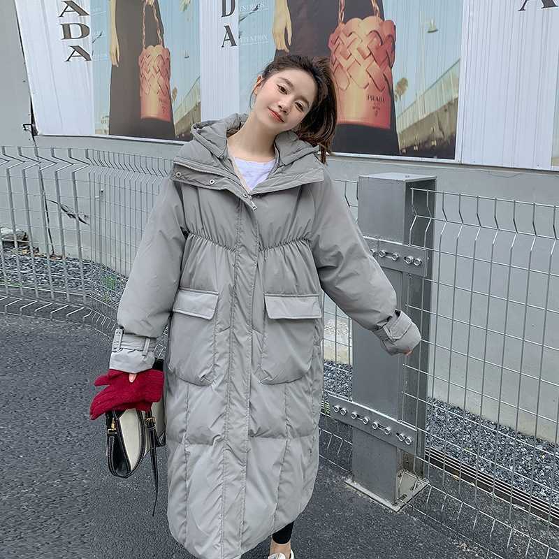 

Women' Down Parkas Long Padded Coat Women' 2022 New Fashion Thickened Hooded Padded Jacket Korean Version Over The Knee Down Padded Jacket Trendy T221011, Bean green