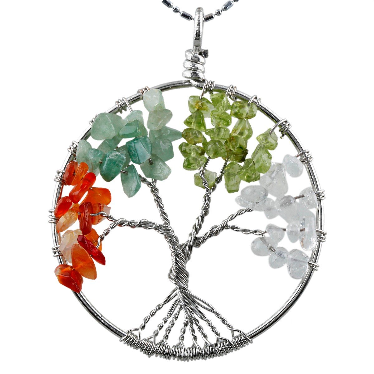 

Pendant Necklaces Tumbled Gemstone Tree Of Life Necklace For Women Men Drop Delivery 2022 Am1Ln