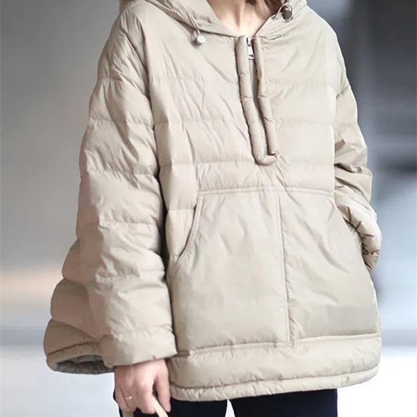 

Womens Down Parkas Winter Oversize Hooded Jacket Women Loose Zipper Padded Hoodie Casual Ultralight Solid Coat Female Thicken Outerwear With Pocket 221010, Yellow