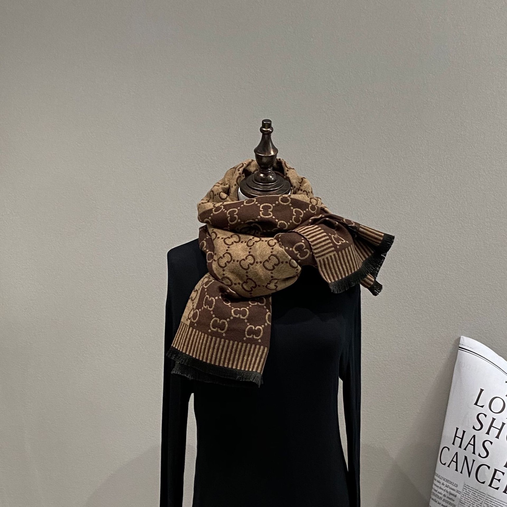 

designer Cashmere Scarf Autumn and Winter Women's Shawl Quality Cashmere Double sided Warmth Neckband Jacquard