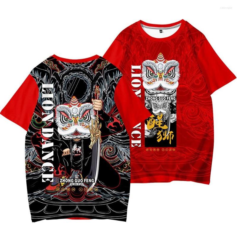 

Men's T Shirts Summer Men Casual Loose Streetwear O-Neck Short Sleeve Tops Male Clothes Red Print T-Shirt, Style 13