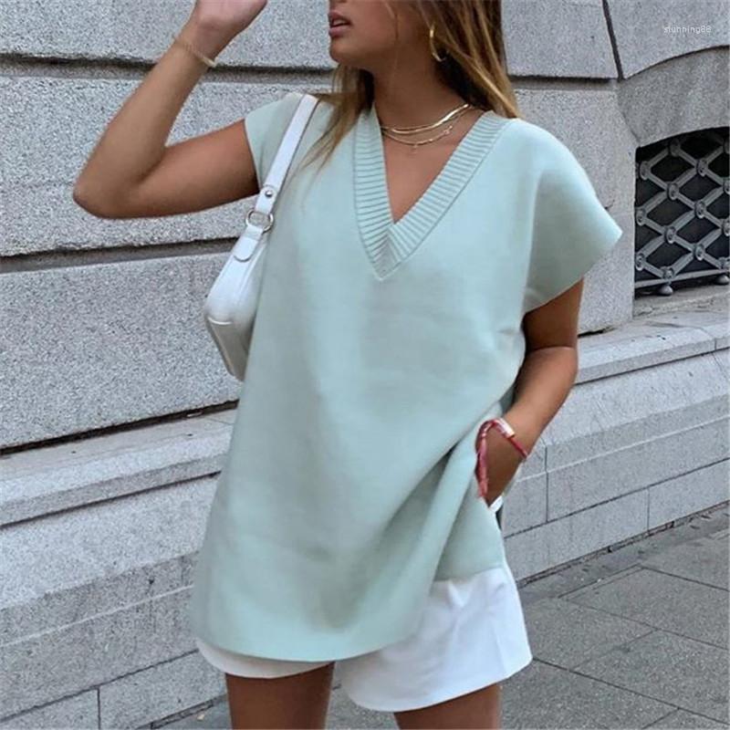 

Women' Vests BLSQR Fashion Solid V-Neck Vest Sweater Winter Cosy Sleeveless Loose Pullover Streetwear Casual Soft 2022, Turquoise