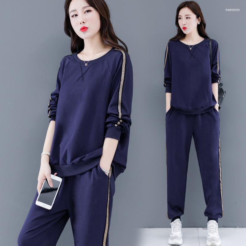 

Women's Two Piece Pants Women's Women Sets Autumn Winter Soft Pullovers Pant Casual 2PCS Track Suits Ensemble Femme, Black
