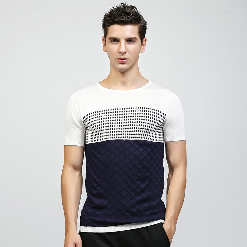 

Men's T Shirts 2022 Mens Viscose Slim Fit Thin O-neck T-shirt Short Sleeve Knitted Sweater Male Business Casual Man Tops Tees High Quality, White