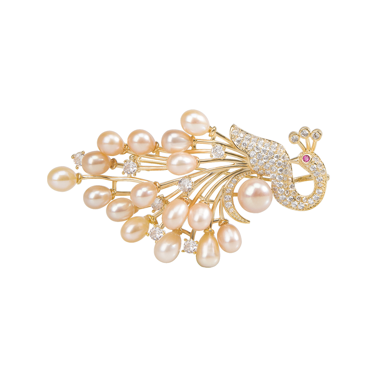 

Luxury Freshwater Pearl Brooch for Women Vintage Peacock Opening Corsage Pins Celebrity Suit Banquet Jewelry Accessories