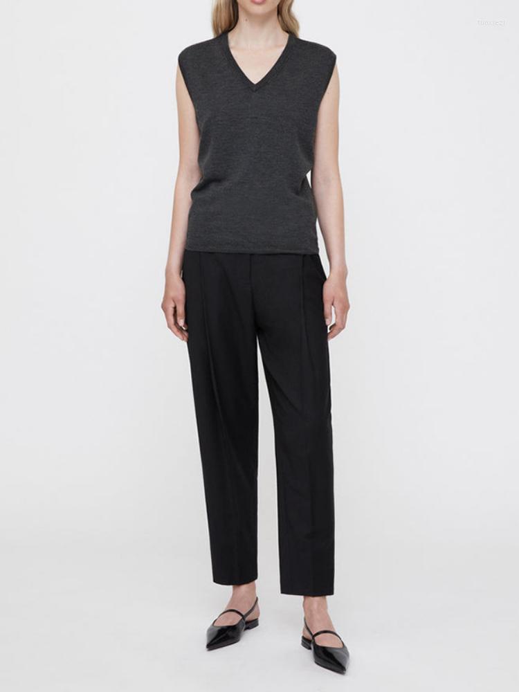 

Women's Vests 2022 Autumn And Winter V-neck Knitted Waistcoat Sleeveless Women Casual Loose Pullover Vest Top, Grey