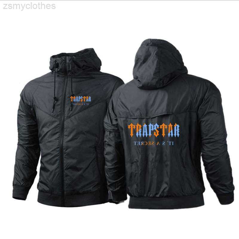 

2022 New Jacket Men' Top Jacket Men' Fashion Outdoor Clothing Funny Windbreaker Hoodie Thin Hooded Coat TRAPSTAR, White