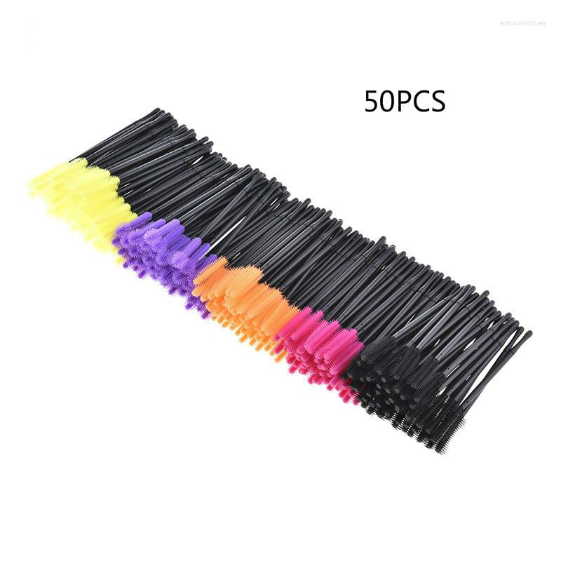 

Makeup Brushes 50pcs/pack Disposable Eyelash Brush Mascara Wands Applicator Comb Individual Lash Removing Swab Micro