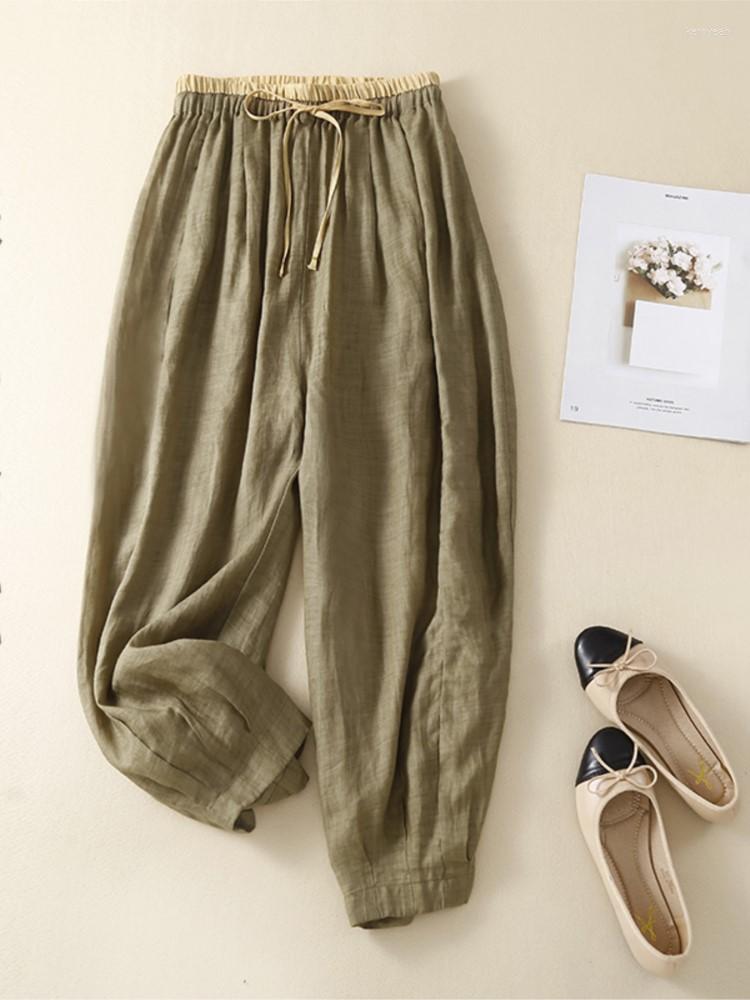 

Women's Pants Women Summer 2022 Thin Blended Contrast Color Elastic Waist Loose Fashion Casual Trousers YoYiKamomo, Blue