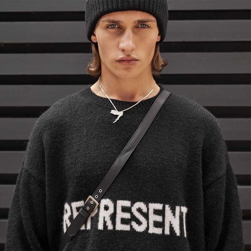 

Mens Designer Hoodie fog Sweatshirt Women Hoodies Pullover Casual Sweater High version REPRESENT fashion brand 2021 new American high street, Black