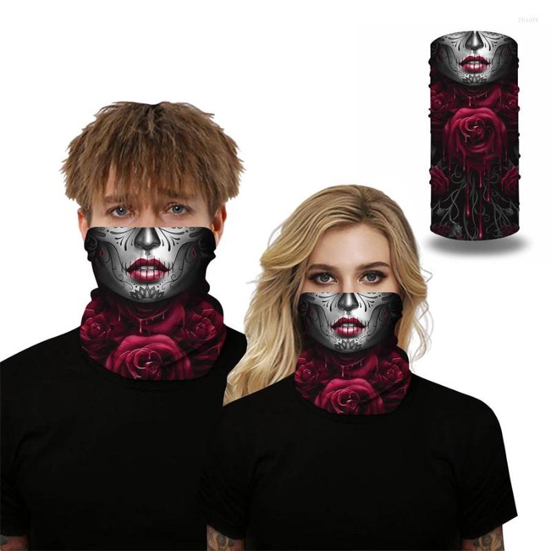 

Scarves Unisex Outdoor Motorcycle Cycling Half Face Cover Balaclava Scarf Skeleton Print Bandana Headband Dust Proof Shield