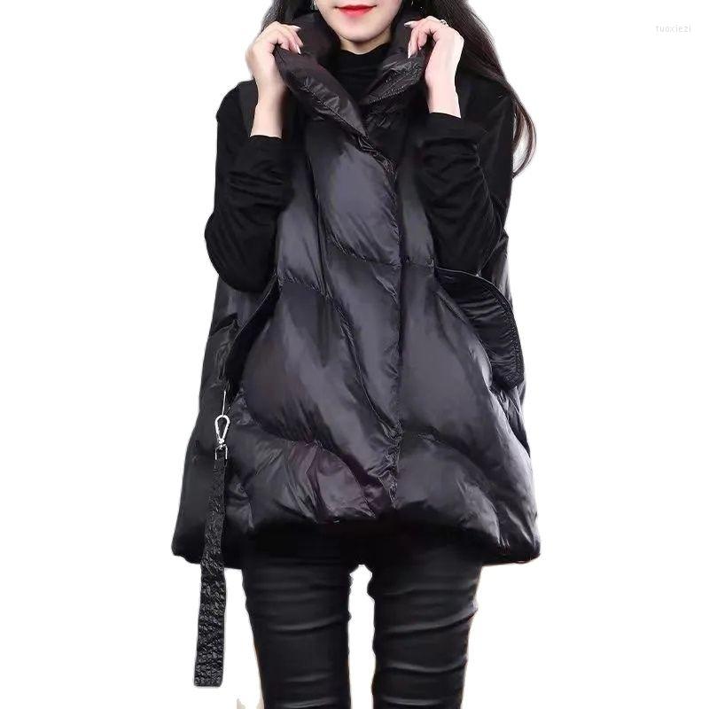 

Women's Vests Autumn And Winter Women Loose Thick Warm Down Cotton Vest Outer Wear All-match Fashion Solid Color Waistcoat Jacket A810, Black
