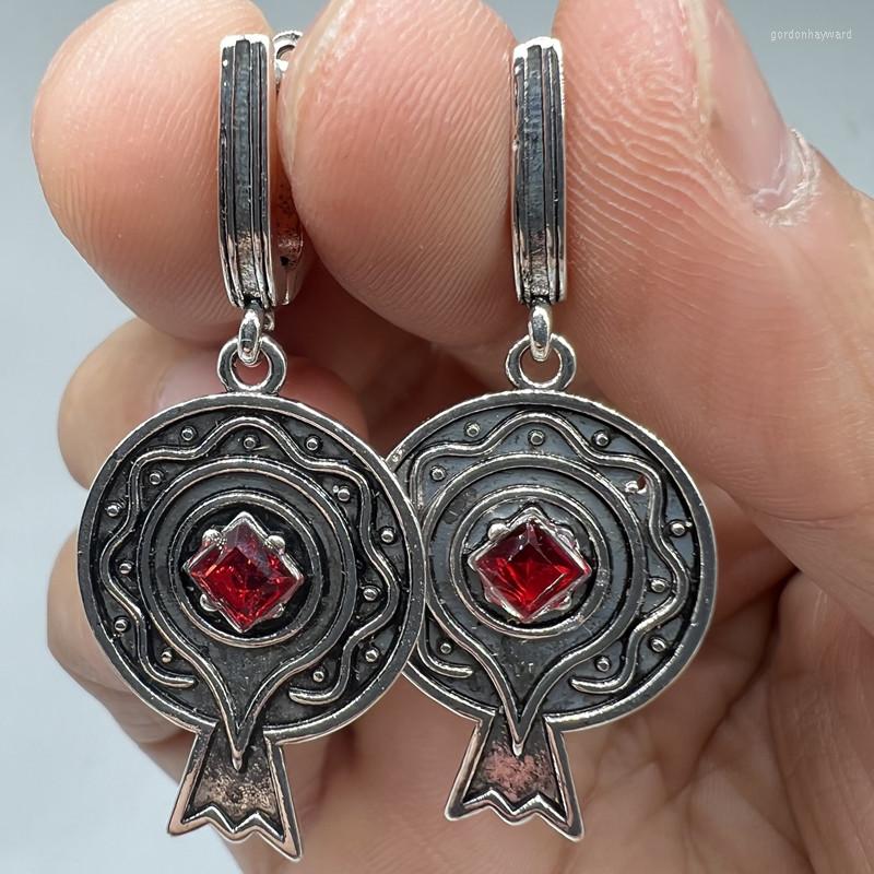 

Dangle Earrings Natural Red Garnet Hook Boho Vintage Gold Color Fruit Pomegranate Drop For Women Wedding Band Jewelry Gifts