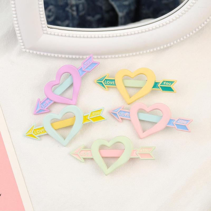 

Hair Accessories 2022 Korean Candy Color Hollow Out Love Arrow Hairpin For Girl Children Cute Pink Clips Barrettes Fashion, Green arrow