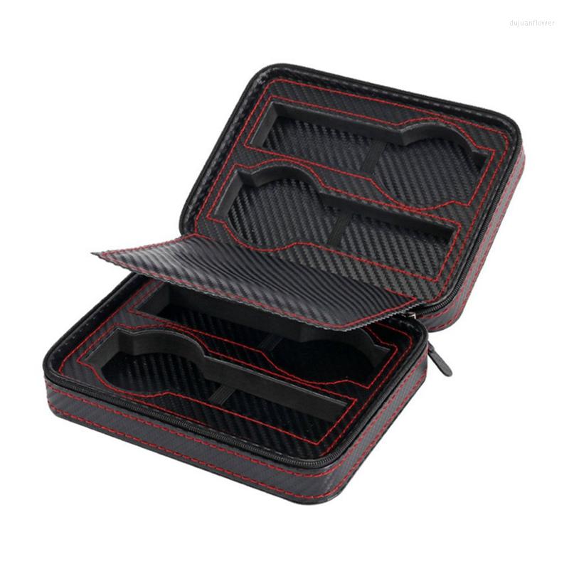 

Watch Boxes 4 Slots Carbon Fibre Storage Box High-end PU Luxury Watches Collect Display Stand Business Travel Portable Bag