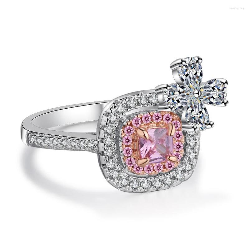 

Wedding Rings WYJZY Fashion Bow Pink Zircon Ring For Women Women's Casual Wear Jewelry Party Engagement