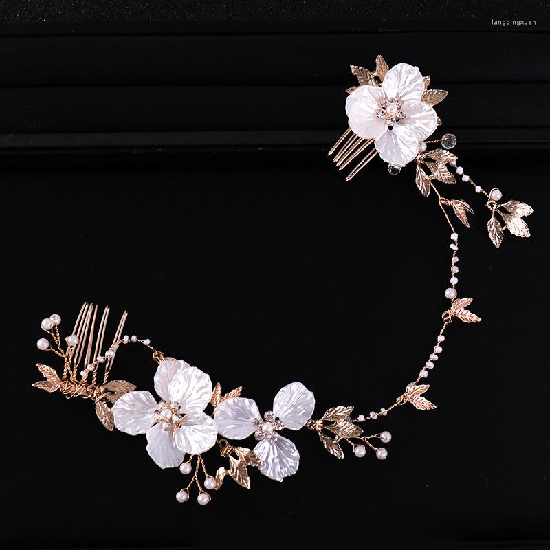 

Headpieces Alloy Pearl Diamond Lotus Handmade Headband Exquisite Bridal Wedding Headdress Dress Accessories