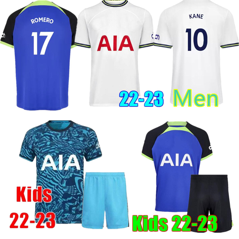 

KANE SON 22 23 RICHARLISON Soccer Jersey KULUSEVSKI HOJBJERG SPENCE PERISIC DIER 2022 2023 LUCAS ROMERO Tottenham Football kit shirt SPURS Third tops Men kids sets, Brown