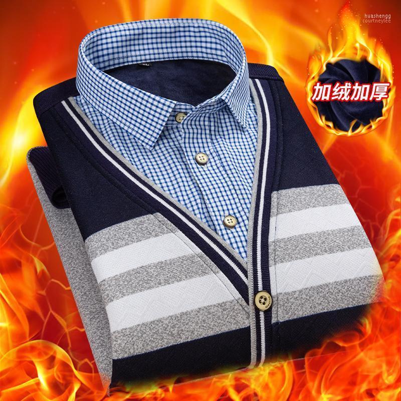 

Men's Sweaters Men's Clothing Men 2022 Fashion Middle-aged Padded And Thickened Warm Trendy Knitted Sweater, Blue