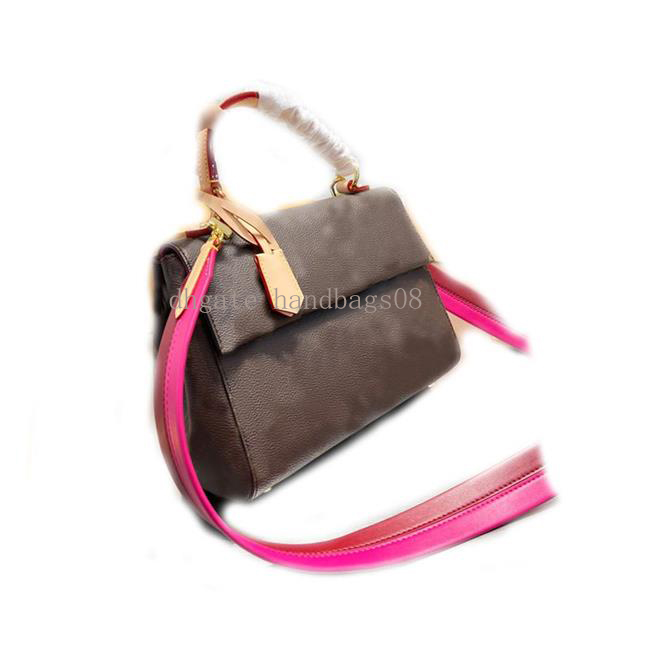 

womens cluny bb shoulder bags fuchsia red colorfull leather strap canvas crossbody timeless bag designer m58928 58925 58931 796157954, 1 about 26cm