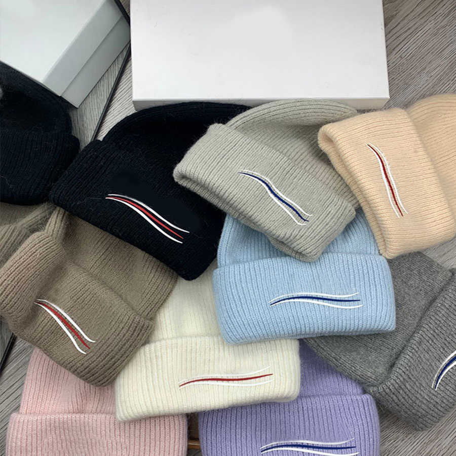 

Letters Knitted Hat Beanie Cap Designer Skull Caps Cashmere Winter for Man Woman Hats 8 Color, C1