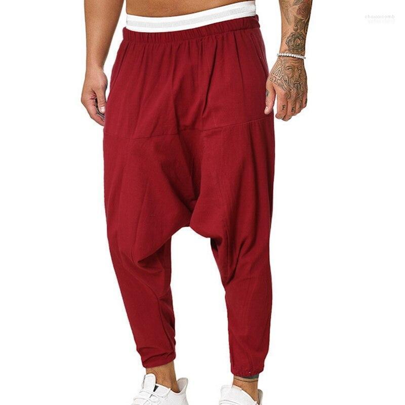 

Men's Pants Men's Loose Baggy Pant Men Solid Plus Size Harem Joggers Sport Fitness Casual Streetwear Hip Hop Trouser Wide Leg, Red