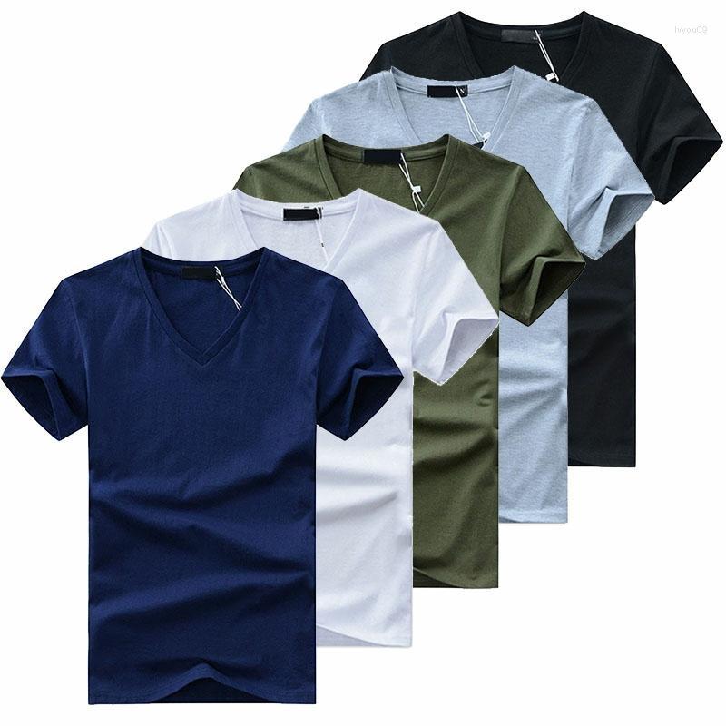 

Men' T Shirts 5Pcs/Lot High Quality Fashion Men' T-Shirts V Neck Short Sleeve Solid Casual Men Cotton Tops Tee Shirt Summer Clothing, Multi 5 piece