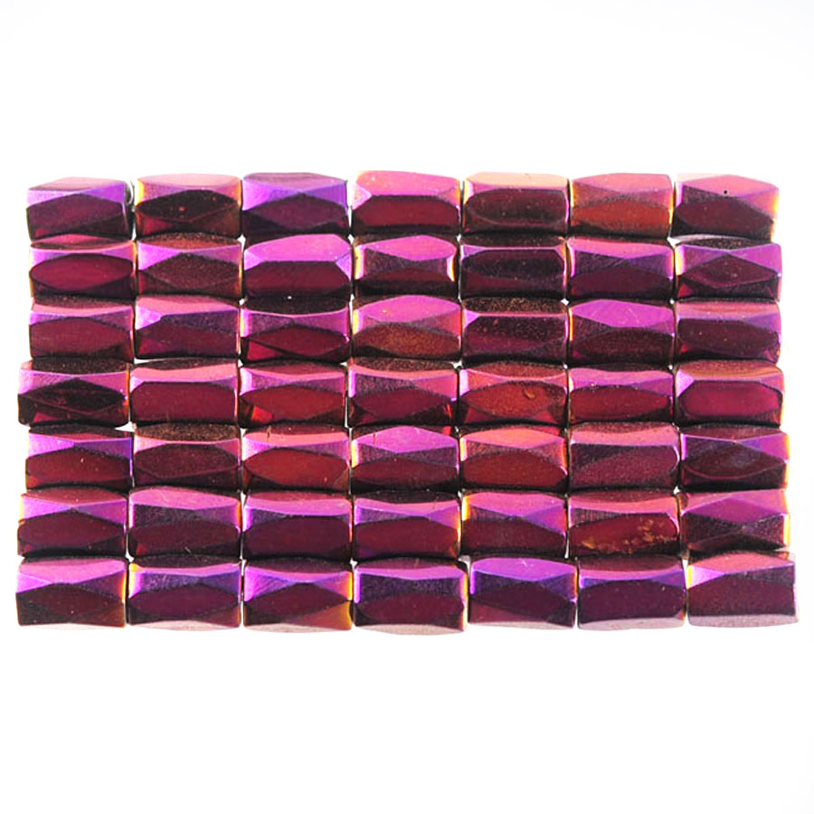 

Natural Stone Faceted Tube rainbow Magnetic Materials Hematite Beads 5x8MM 15" Strand Pick Size For Jewelry Making BL310