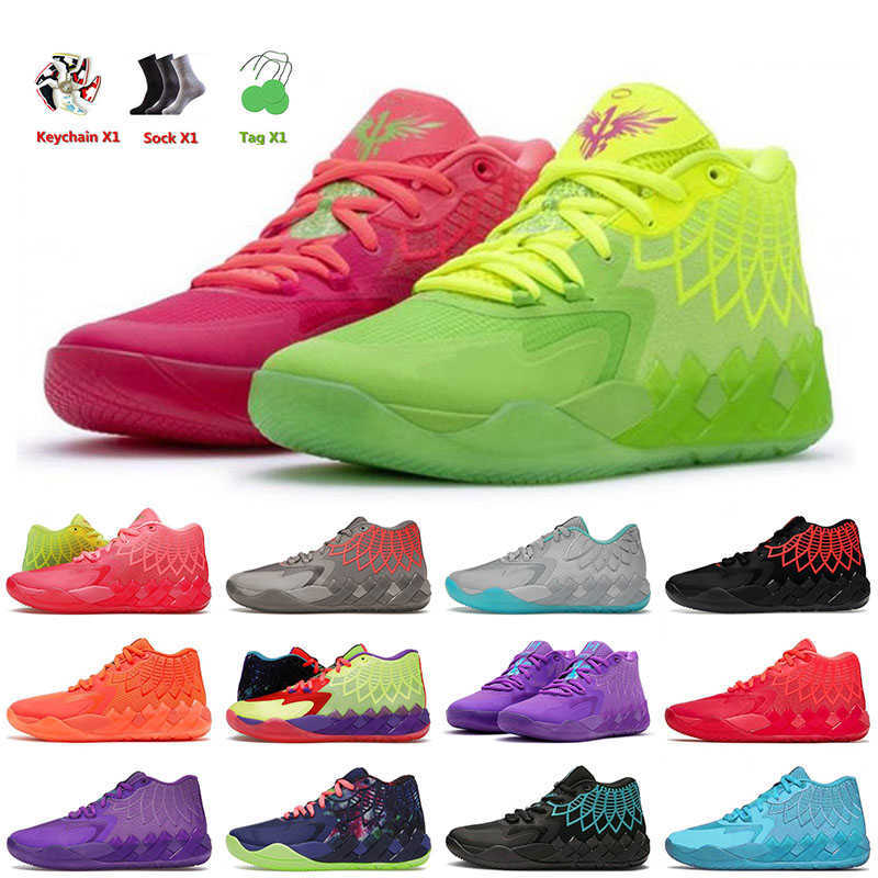 

2023 classic designer mens lamelo 1 ball basketball shoes mb.01 Rick And Moty Rock All Blue Buzz Queen x Men tennis sports shoe trainers 40-46, C1 40-46