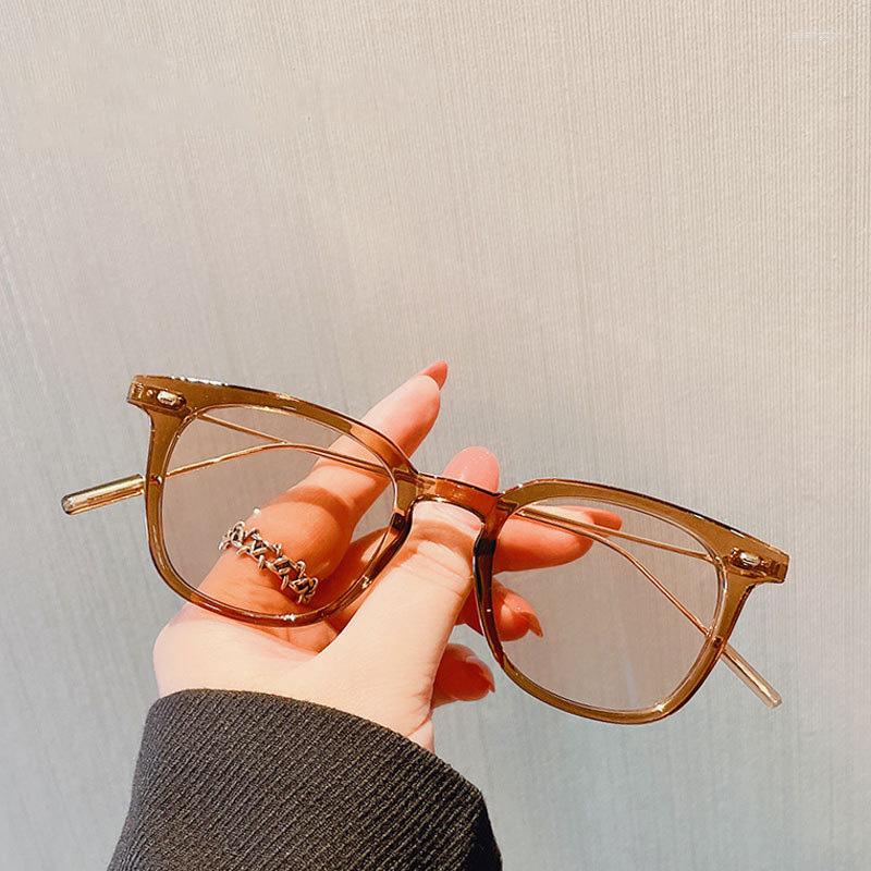 

Sunglasses Fashion Metal Rivet Square Women 2022 Brand Design Anti Blue Light Eyewear Men Brown Acetate Sun Glasses Shades