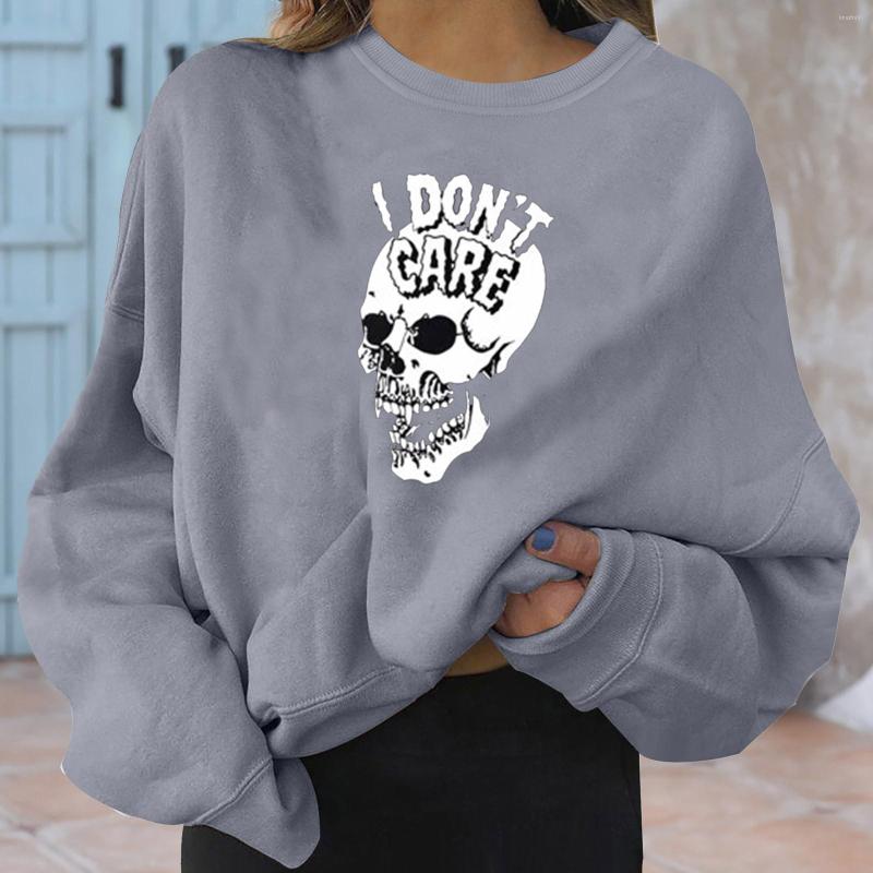 

Women' Hoodies Casual Skull Women Long Sleeve Sweatshirts Harajuku Korean Pullovers Tops Fashion Hoodie Streetwear Female 2022, Black