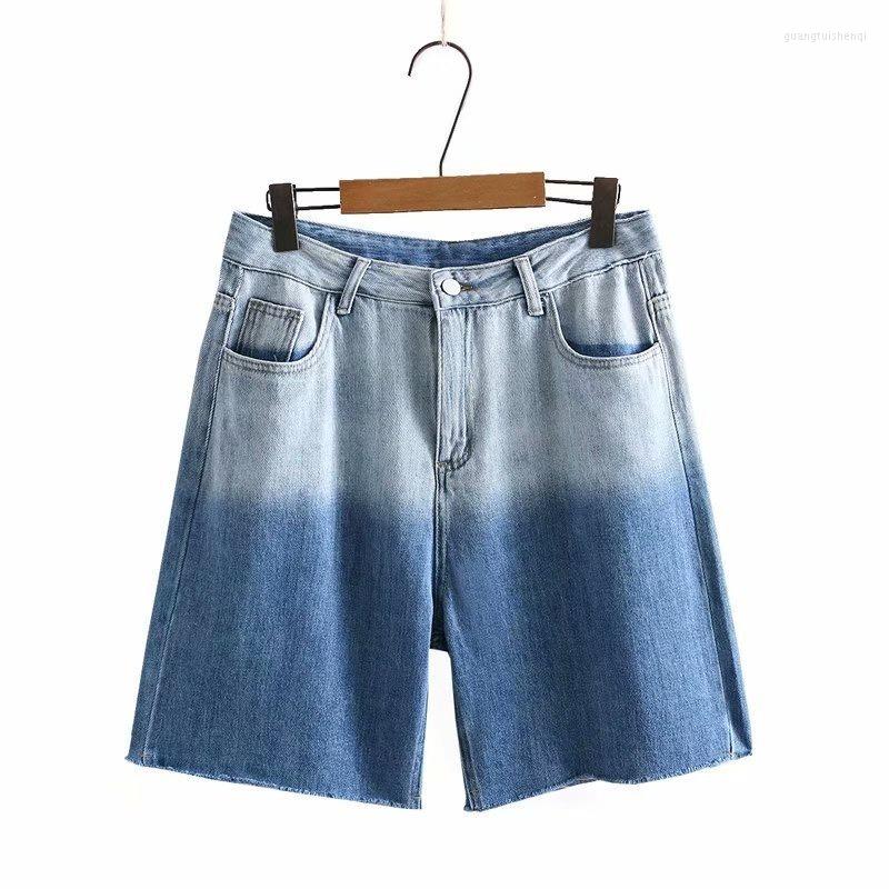 

Pants Plus Size XL-4XL Women's Denim Shorts Casual Wide Leg Summer, Blue