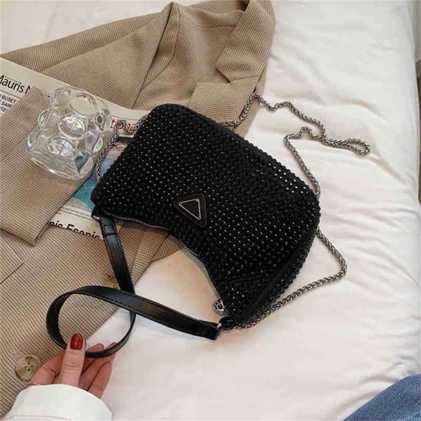 

60% OFF 2023 Designer bag Luxury hand Chain female summer single armpit drill net red messenger dumpling4357, Black
