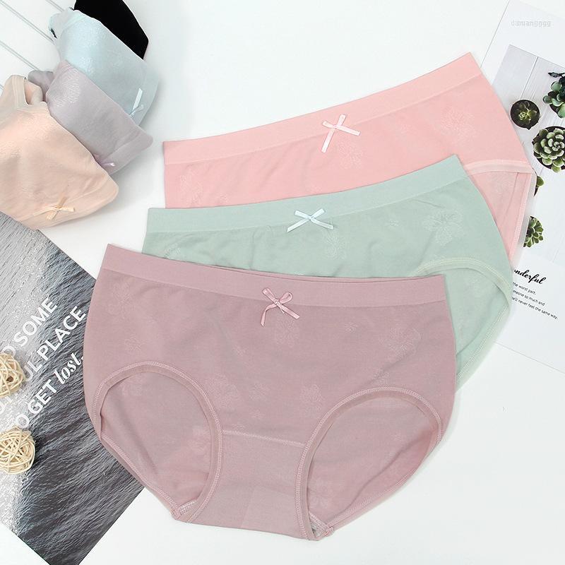 

Women's Panties Women's Summer Ladies Briefs Cotton Seamless Breathable Mid-waist Crotch Package Hip Solid Color, Green