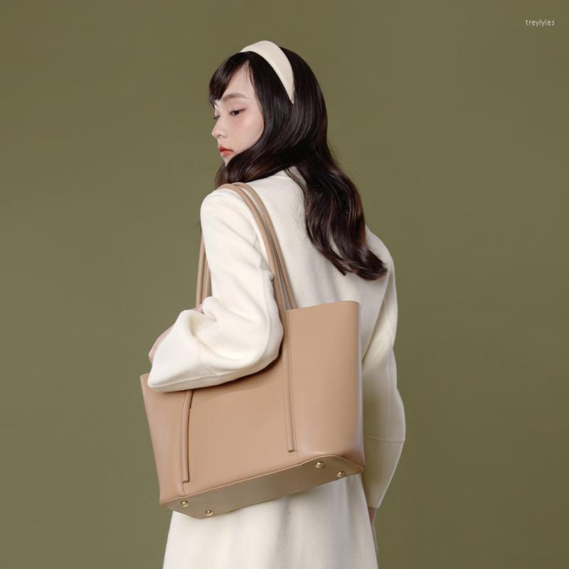 

Evening Bags Women's Leather Bag Large Capacity Design Trendy All-match Shoulder For Women Hand, Khaki