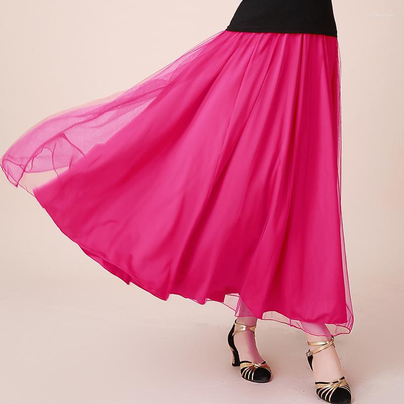 

Stage Wear Flamenco Skirt Women Mesh Long Ballroom Dance Costume Spanish Bullfight Dress Opening Clothing DL7381, Milk silk skirt