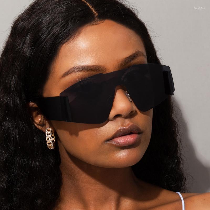 

Sunglasses Oversized Square Women Vintage Sun Glasses Men Brand Designer One Piece Rimless Shades Oculos Eyewear
