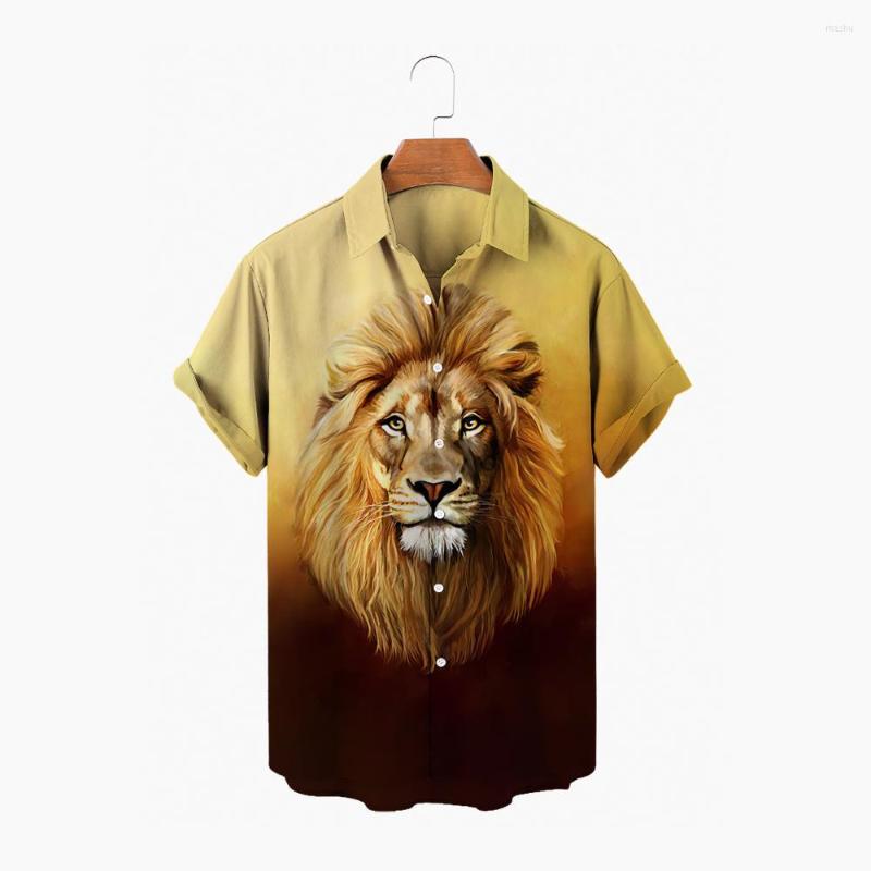 

Men' Casual Shirts Animal Print Patchwork Hawaiian Fashion Men' Shirt Cool Lapel Short Sleeve Street Style Beach Summer 2022, Zl-129