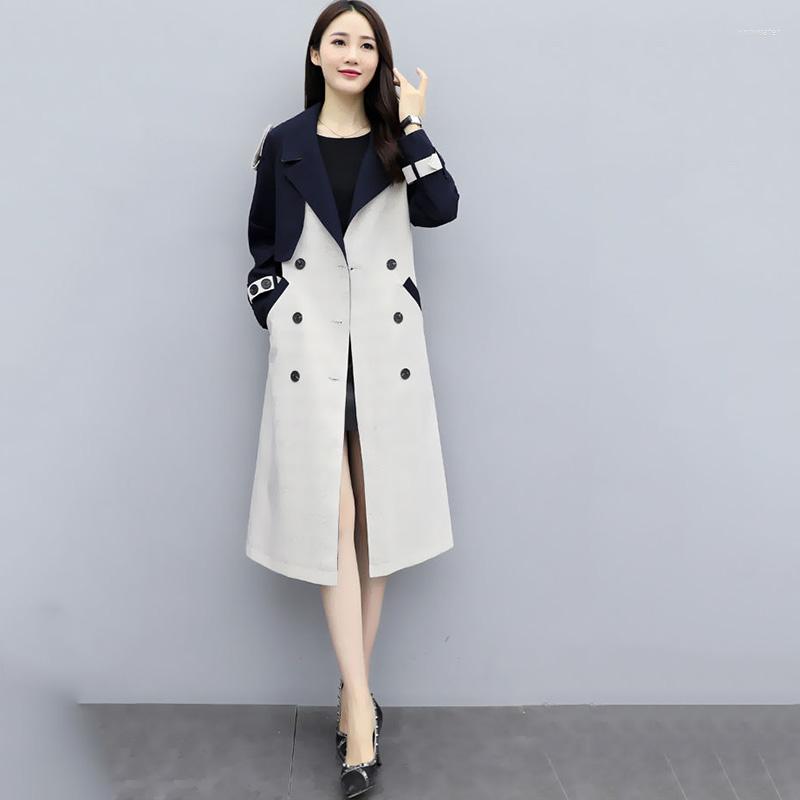 

Women' Trench Coats Windbreaker Women' Middle And Long Spring Autumn 2022 Korean Loose Temperament Splicing Knee Length Jacket
