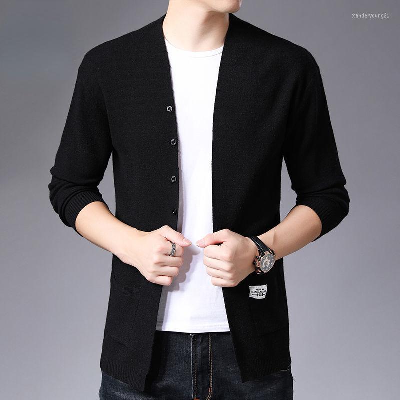 

Men's Sweaters 2022 Autum Winter Fashion Knit Mens Button Cardigan Casual Men Coats Knitwear Warm Korean Style Male Clothing G66, Black