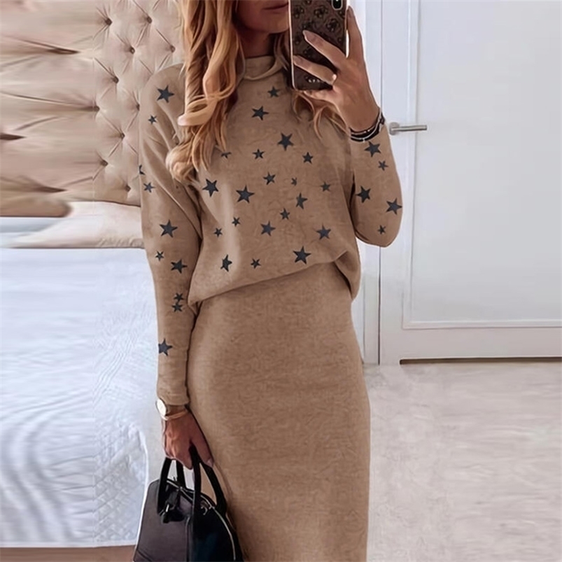 

Two Piece Dres 's Knitted Sweater Skirt Set Women Slim Fit Elegant Tops Female Skirts Suits Office Lady Knitting Outfit 221010, 07 black