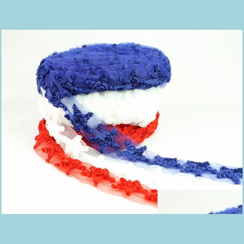

Hair Accessories 140Pcs 6Cm Usa Independance Day Chic Chiffon Rosettes Star For Girls Hair Accessories Chiffon Flower Baby Headbands Dh5Em, Multi-color