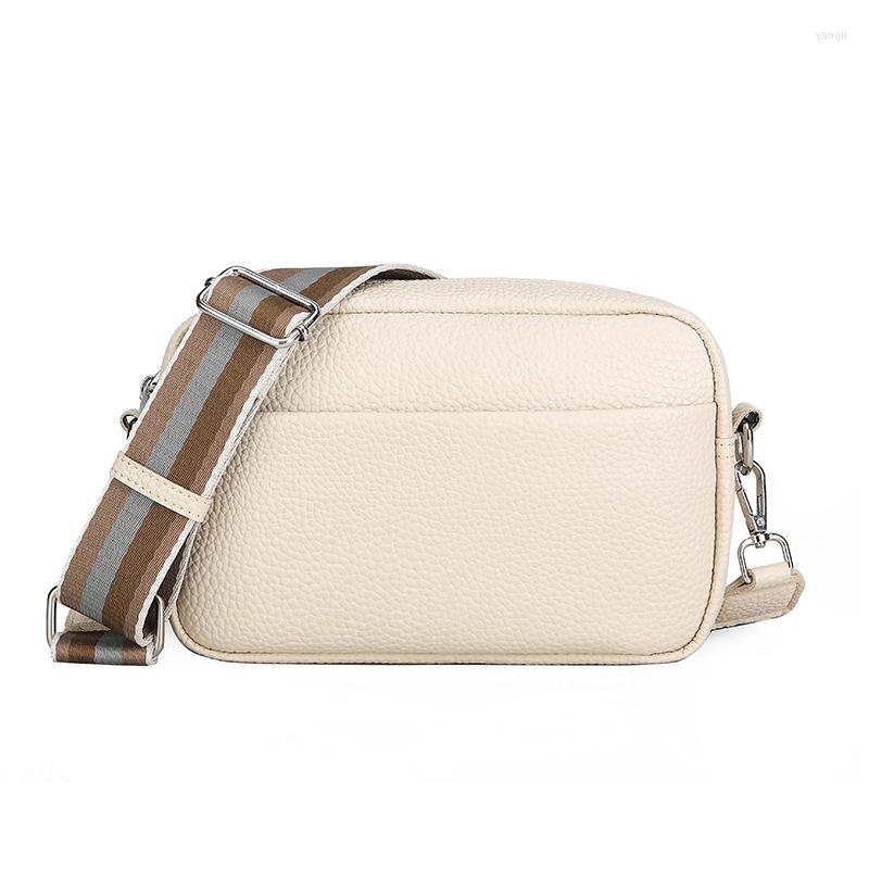 

Evening Bags Women's Bag 2022 Solid Color Broadband Casual PU Leather Messenger Small Shoulder Square, Beige