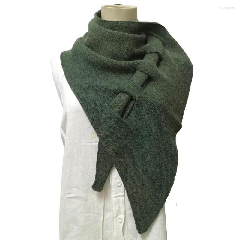 

Scarves Irregular Triangle Winter Scarf Women Solid Knitted Shawl Wraps Warm Pashmina Shrugs Neck-Cross Sjaals Dames Bufandas Mujer Szal