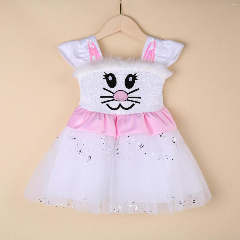 

Girl Dresses FOCUSNORM Easter Day Princess Infant Kids Dress Cartoon Pattern Sleeve Square Collar Sequined Tutu, Picture shown