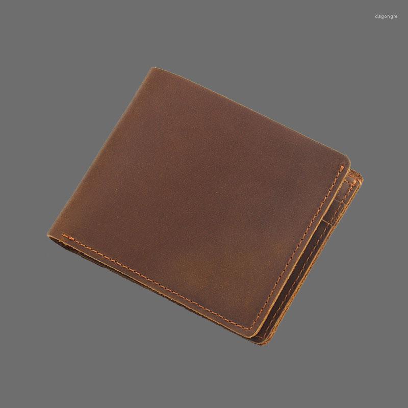 

Wallets Men Wallet Genuine Leather Handmade Cowhide Luxury Coin Pocket Short Purse Vintage Casual Bifold Card Holder Cartera Hombre, Black